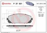 BREMBO P37021 Bremsbelagsatz, Scheibenbremse