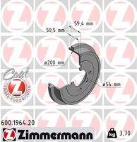 ZIMMERMANN 600196420 Bremstrommel