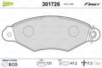 VALEO 301726 Bremsbelagsatz, Scheibenbremse