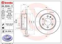 BREMBO 08D04511 Bremsscheibe