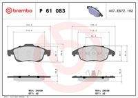 BREMBO P61083 Bremsbelagsatz, Scheibenbremse