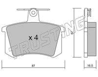 TRUSTING 0500 Bremsbelagsatz, Scheibenbremse