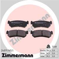 ZIMMERMANN 240711451 Bremsbelagsatz, Scheibenbremse