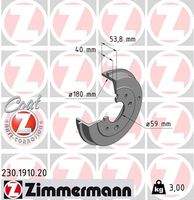 ZIMMERMANN 230191020 Bremstrommel