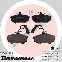 ZIMMERMANN 206691901 Bremsbelagsatz, Scheibenbremse