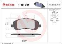 BREMBO P18001 Bremsbelagsatz, Scheibenbremse