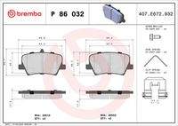 BREMBO P86032 Bremsbelagsatz, Scheibenbremse