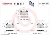 BREMBO P23074 Bremsbelagsatz, Scheibenbremse