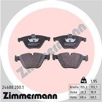 ZIMMERMANN 246882001 Bremsbelagsatz, Scheibenbremse