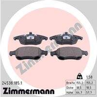 ZIMMERMANN 245381851 Bremsbelagsatz, Scheibenbremse