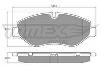 TOMEX Brakes TX1586 Bremsbelagsatz, Scheibenbremse