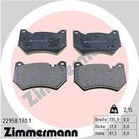 ZIMMERMANN 229581701 Bremsbelagsatz, Scheibenbremse