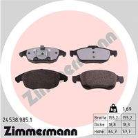 ZIMMERMANN 245389851 Bremsbelagsatz, Scheibenbremse