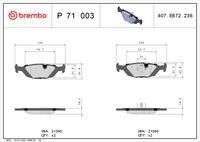 BREMBO P71003 Bremsbelagsatz, Scheibenbremse