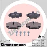 ZIMMERMANN 207721801 Bremsbelagsatz, Scheibenbremse