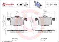 BREMBO P36026 Bremsbelagsatz, Scheibenbremse
