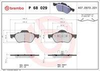 BREMBO P68029 Bremsbelagsatz, Scheibenbremse