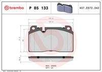 BREMBO P85133 Bremsbelagsatz, Scheibenbremse