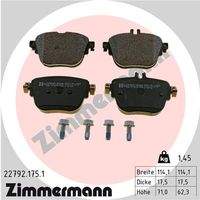 ZIMMERMANN 227921751 Bremsbelagsatz, Scheibenbremse