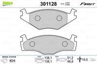 VALEO 301128 Bremsbelagsatz, Scheibenbremse