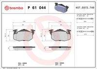 BREMBO P61044 Bremsbelagsatz, Scheibenbremse