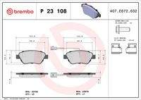 BREMBO P23108 Bremsbelagsatz, Scheibenbremse