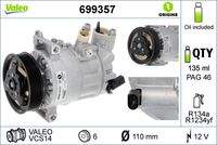 VALEO 699357 Kompressor, Klimaanlage